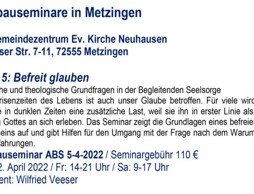 Aufbauseminare 2022 in Metzingen