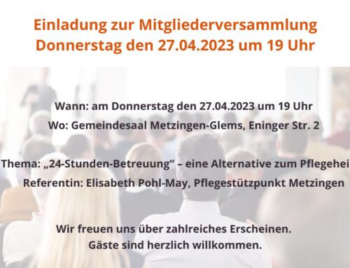 Einladung zur Mitgliederversammlung am Donnerstag 27.04.2023 um 19 Uhr